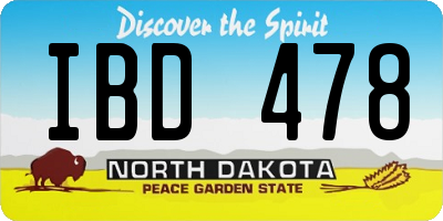 ND license plate IBD478