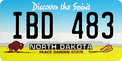 ND license plate IBD483