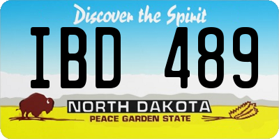 ND license plate IBD489