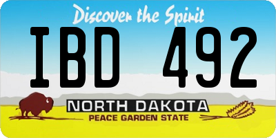 ND license plate IBD492