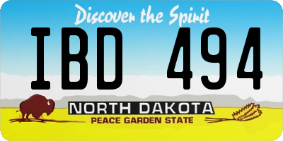 ND license plate IBD494
