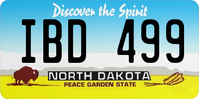 ND license plate IBD499