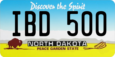 ND license plate IBD500
