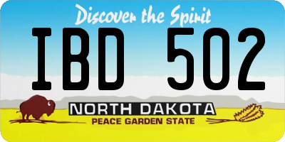 ND license plate IBD502