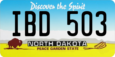 ND license plate IBD503