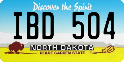 ND license plate IBD504