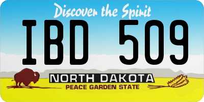 ND license plate IBD509