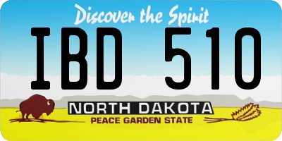 ND license plate IBD510