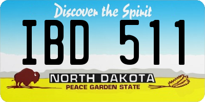 ND license plate IBD511