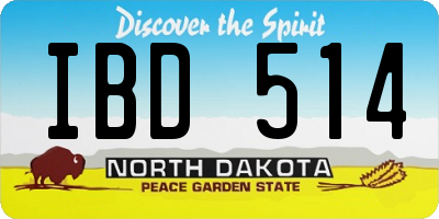 ND license plate IBD514