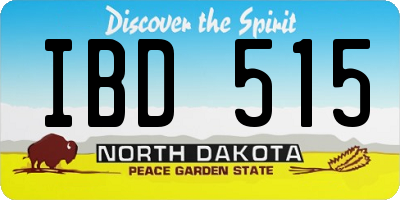 ND license plate IBD515