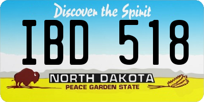 ND license plate IBD518