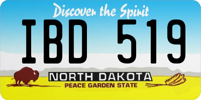 ND license plate IBD519