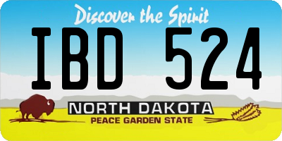 ND license plate IBD524