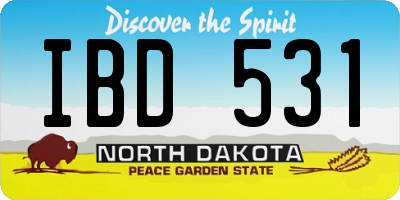 ND license plate IBD531