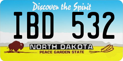 ND license plate IBD532