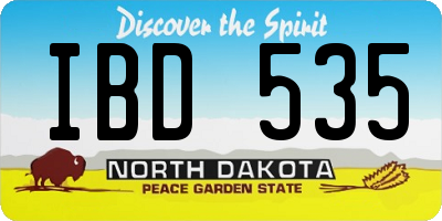 ND license plate IBD535