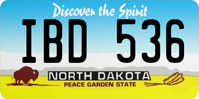 ND license plate IBD536