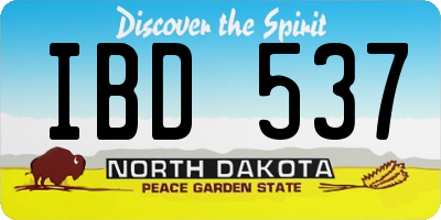 ND license plate IBD537