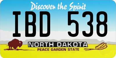 ND license plate IBD538