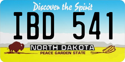ND license plate IBD541