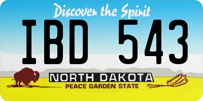 ND license plate IBD543