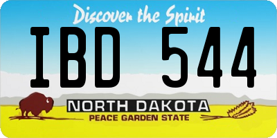 ND license plate IBD544