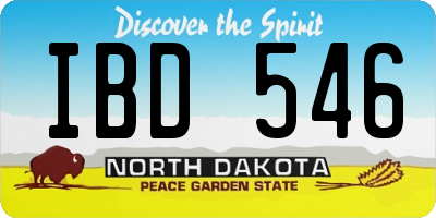 ND license plate IBD546