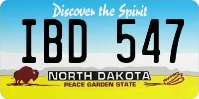 ND license plate IBD547