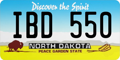 ND license plate IBD550
