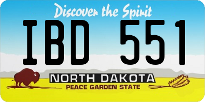 ND license plate IBD551