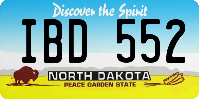 ND license plate IBD552