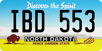 ND license plate IBD553