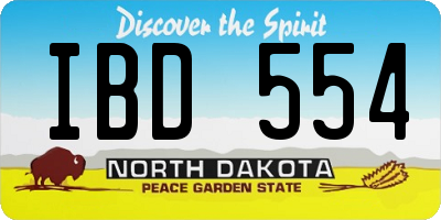 ND license plate IBD554