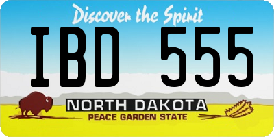 ND license plate IBD555