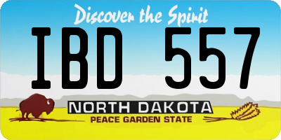 ND license plate IBD557