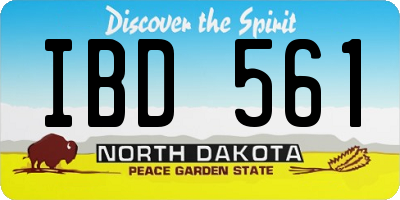 ND license plate IBD561