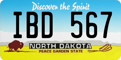ND license plate IBD567