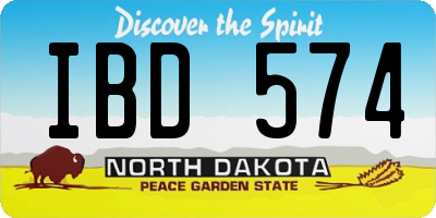 ND license plate IBD574