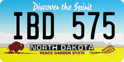 ND license plate IBD575