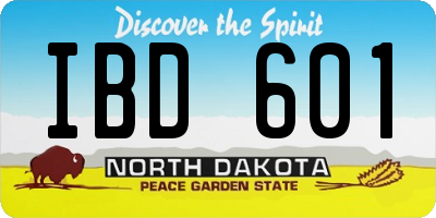 ND license plate IBD601