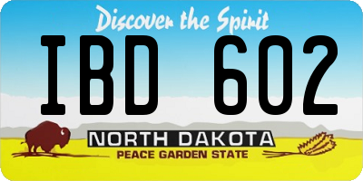 ND license plate IBD602