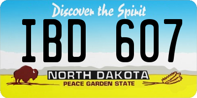 ND license plate IBD607