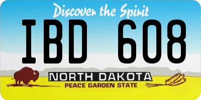 ND license plate IBD608