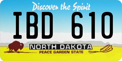 ND license plate IBD610