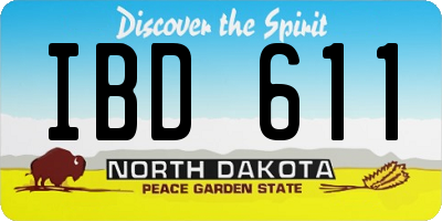 ND license plate IBD611