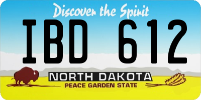 ND license plate IBD612