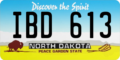 ND license plate IBD613