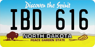 ND license plate IBD616
