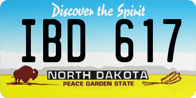 ND license plate IBD617